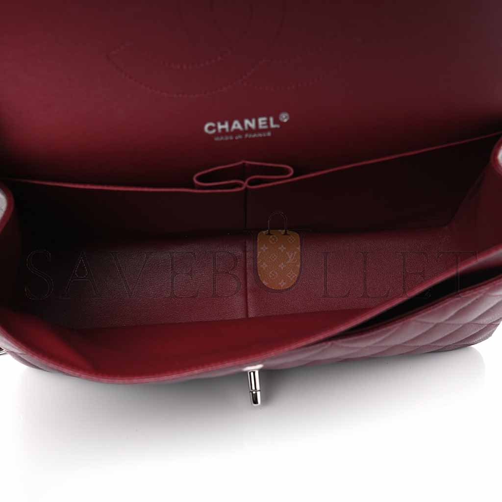 CHANEL MEDIUM CAVIAR QUILTED FLAP BURGUNDY (25.5*15.5*6.5cm) 